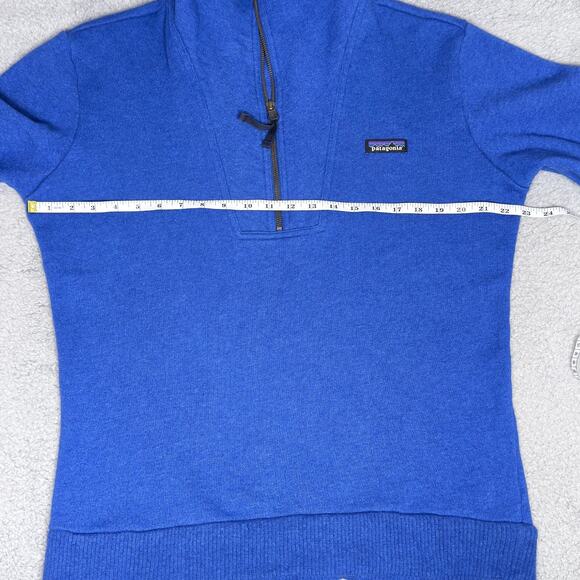 Patagonia Woolie Fleece Pullover Mens Medium 1/4 Zip Wool Blend Sweater Blue - Picture 5 of 10